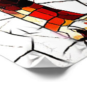 Kleurrijke Mozaïek Leeuw Sculptuur Poster (Hoek)