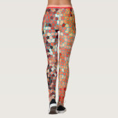 Kleurrijke Mozaïek Perzik Abstract geometrisch pat Leggings (Achterkant)