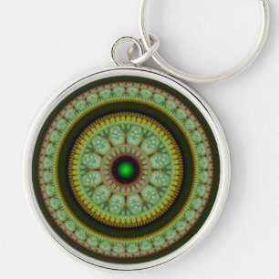 Kleurrijke mozaïek ronde decoratie sleutelhanger