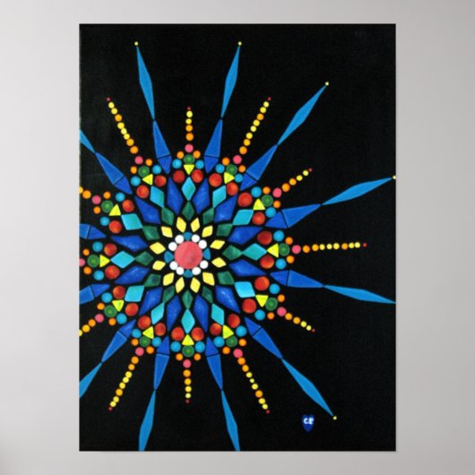 Kleurrijke Mozaïek Schildering Posters van Edelste (Voorkant)