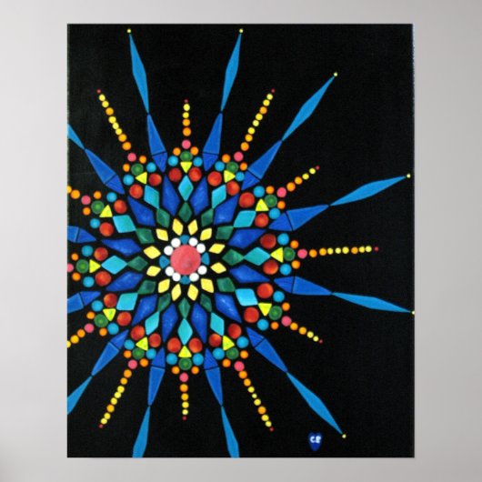 Kleurrijke Mozaïek Schildering Posters van Edelste (Voorkant)