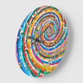 Kleurrijke Mozaïek Spiraal Grote Klok (Hoek)