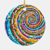 Kleurrijke Mozaïek Spiraal Keramisch Ornament (Achterkant)