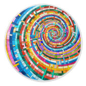 Kleurrijke Mozaïek Spiraal Keramische Knop (Voorkant)