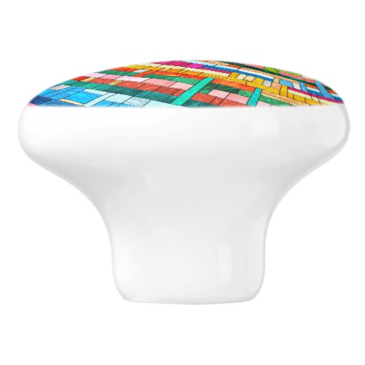 Kleurrijke Mozaïek Spiraal Keramische Knop (Zijkant)