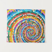 Kleurrijke Mozaïek Spiraal Wandkleed (Voorkant (horizontaal))