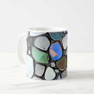 Kleurrijke mozaïek steenpatroon koffiemok