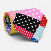 Kleurrijke Mozaïek Stippen Patroon Stropdas (Opgerold)