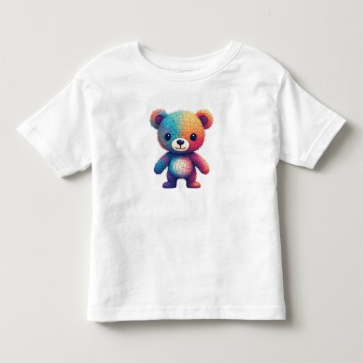 Kleurrijke Mozaïek Teddibeer Kinder Shirts (Voorkant)