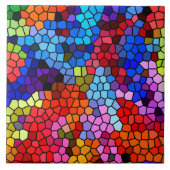 Kleurrijke mozaïek tegeltje (Voorkant)