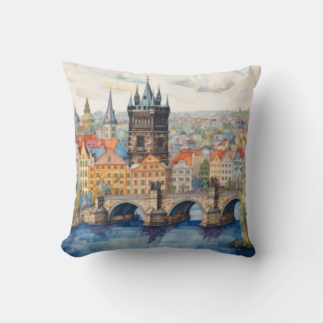 Kleurrijke mozaïek van Praag Kussen (Voorkant)