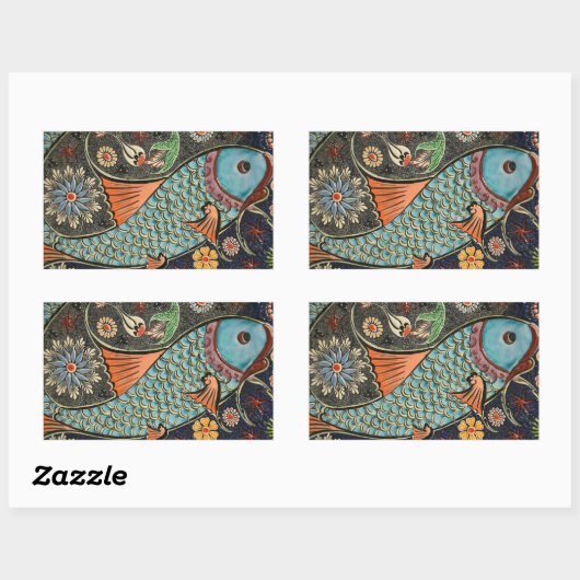 Kleurrijke mozaïek vis Sticker (Vel)