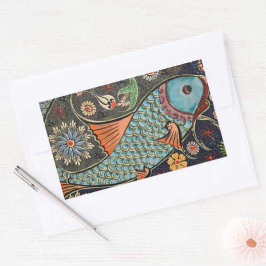 Kleurrijke mozaïek vis Sticker (Envelop)