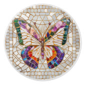 Kleurrijke mozaïek vlinder keramische knop (Voorkant)