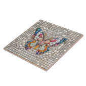 Kleurrijke mozaïek vlinder tegeltje (Zijkant)