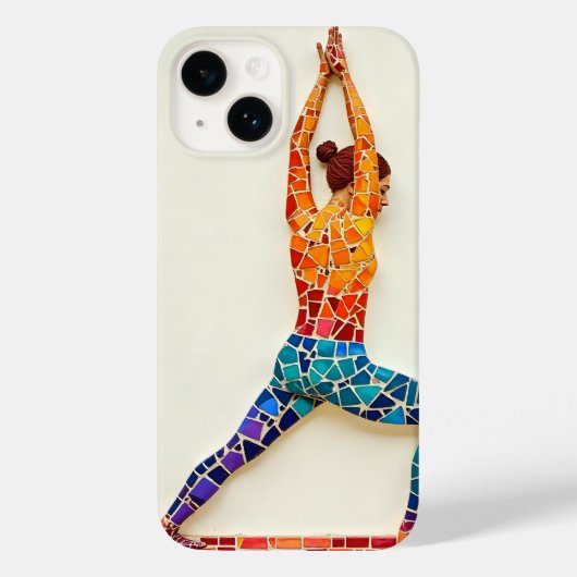Kleurrijke Mozaïek Yoga Pose iPhone Case – Artisti (Achterkant)