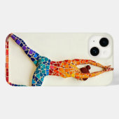 Kleurrijke Mozaïek Yoga Pose iPhone Case – Artisti (Achterkant (horizontaal))