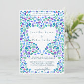 Kleurrijke Mozaïek Zee Glas Trouwdag Kaart (Staand voorkant)