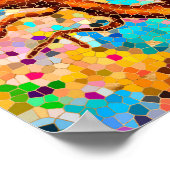 Kleurrijke mozaïekboom - Levensboom Poster (Hoek)