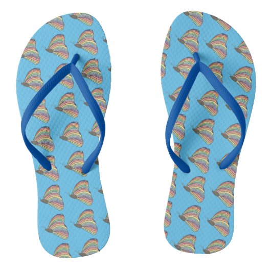 Kleurrijke mozaïekButterflies FlipFlops Teenslippers (Voetbed)