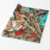 Kleurrijke mozaïekkunst cadeaupapier (Uitgerold)