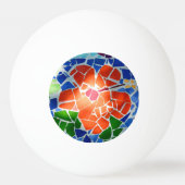 Kleurrijke mozaïekrode ventilator pingpongbal (Voorkant)