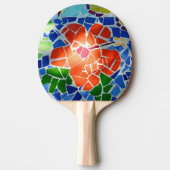 Kleurrijke mozaïekrode ventilator tafeltennisbatje (Voorkant)