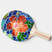 Kleurrijke mozaïekrode ventilator tafeltennisbatje (Zijkant)