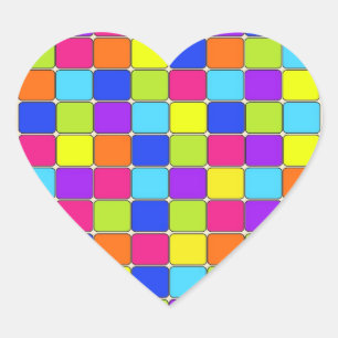  kleurrijke mozaïekschilderschilfers voor haar hart sticker