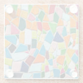 Kleurrijke mozaïekTegels Glazen Onderzetter (Achterkant)