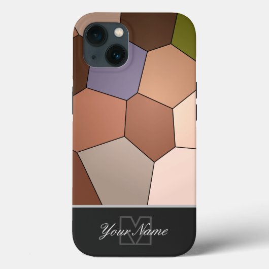 Kleurrijke mozaïektegels met Monogram! Hoesje-Mate Case-Mate iPhone Case (Achterkant)