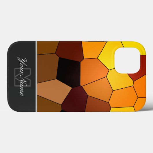 Kleurrijke mozaïekzonnepanelen met Monogram! Hoesj Case-Mate iPhone Case (Achterkant (horizontaal))