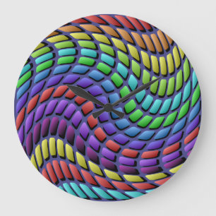 Kleurrijke mozaïsche Tegels wandklok