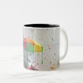 Kleurrijke Muis met Paraplu - 3D Mok (Voorkant rechts)