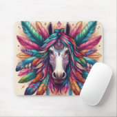 Kleurrijke Muismat van paarden (Met muis)