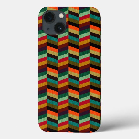 Kleurrijke multi-gekleurde visgraatstijl patroon Case-Mate iPhone case (Achterkant)