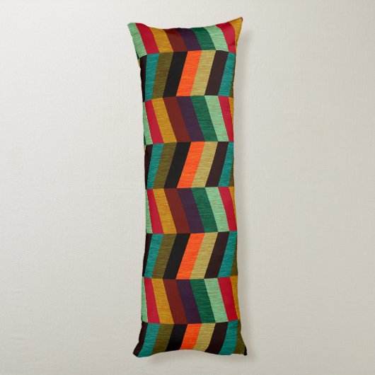 Kleurrijke multi-gekleurde visgraatstijl patroon lichaamskussen (Achterkant (Verticaal))