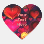 Kleurrijke Multi Hearts Hart Sticker (Voorkant)