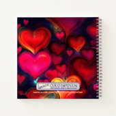 Kleurrijke Multi Hearts Valentijn Notitieboek (Achterkant)