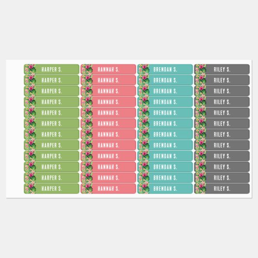 Kleurrijke Multi-Name Skinny Iron op etiketten Labels (Vel)