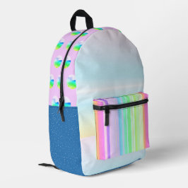 Kleurrijke multi patroon pastel regenboog rugzak