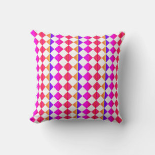 Kleurrijke Multicolor Checker Diamond Patroon Kussen