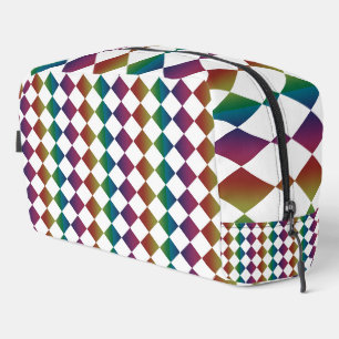 Kleurrijke Multicolor Diamond Harlequin Checker Toilettasje
