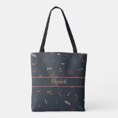 kleurrijke multicolor muzieknotitie tote bag (Achterkant)