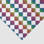 Kleurrijke Multikleur Diamant Harlekijn Schachbret Tissuepapier (Detail)