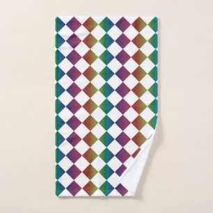 Kleurrijke Multikleur Diamant Harlekijn Schaken Handdoek
