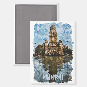 Kleurrijke Mumbai India City Uitzicht Landmark Magneet
