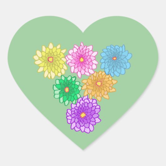 Kleurrijke Mums Custom Stickers (Voorkant)