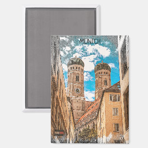 Kleurrijke München Duitsland Frauenkirche Magneet
