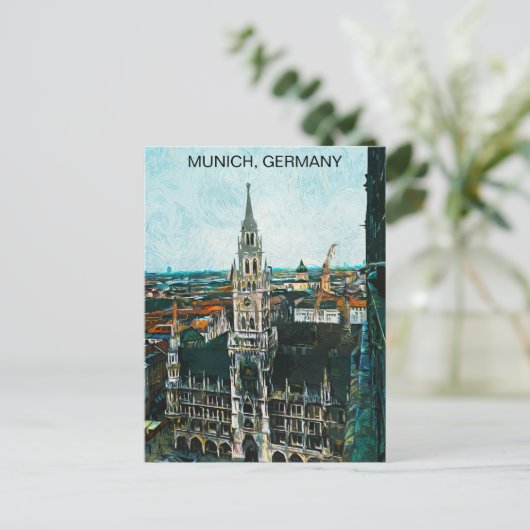 Kleurrijke München Duitsland olieverf Briefkaart (Staand voorkant)